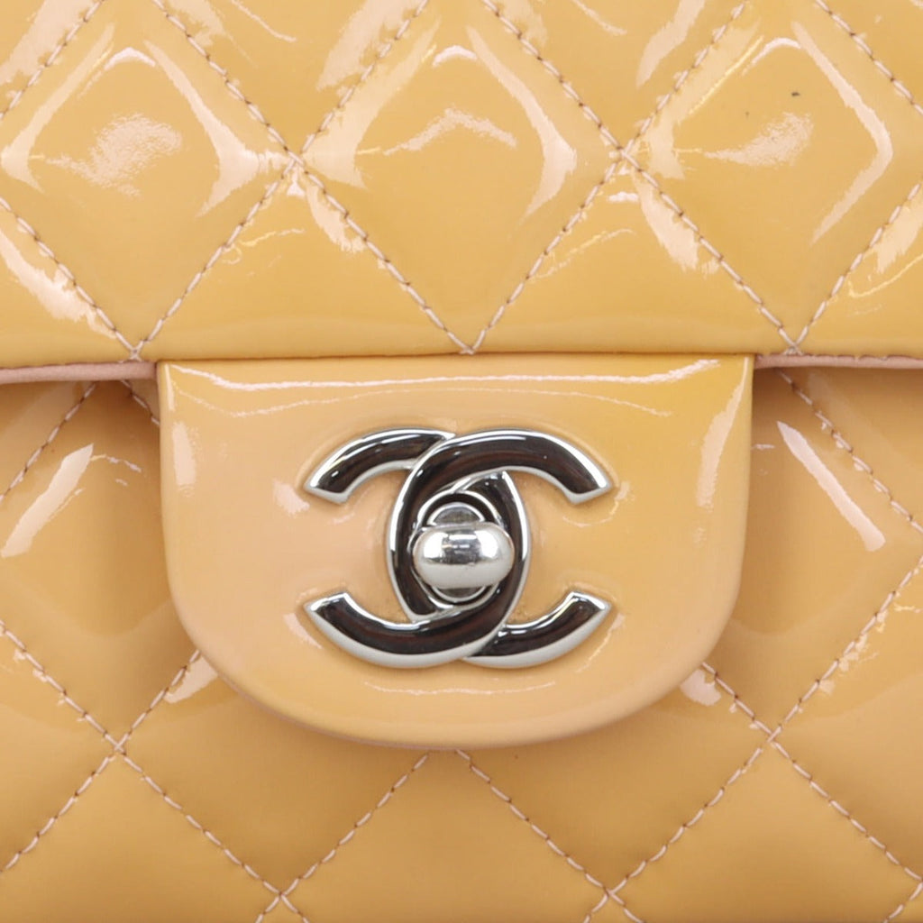 Chanel Classic Double Flap Medium Patent | Pale Orange