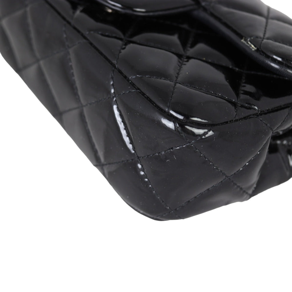 Chanel Classic Flap Mini Rectangular Bag Patent | Black SHW