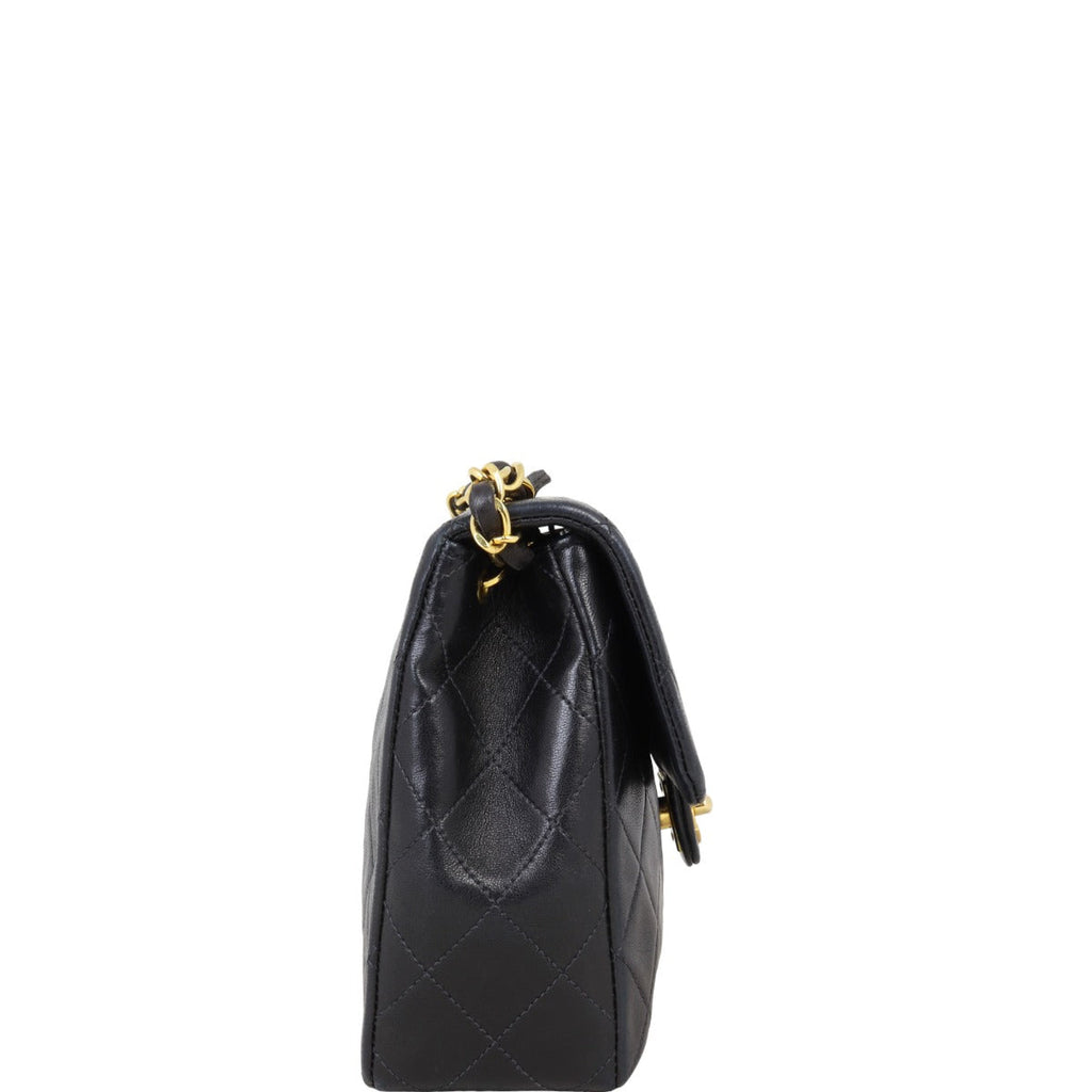 Chanel CC Single Flap Bag | Black Lambskin