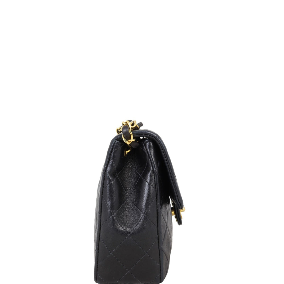 Chanel CC Single Flap Bag | Black Lambskin