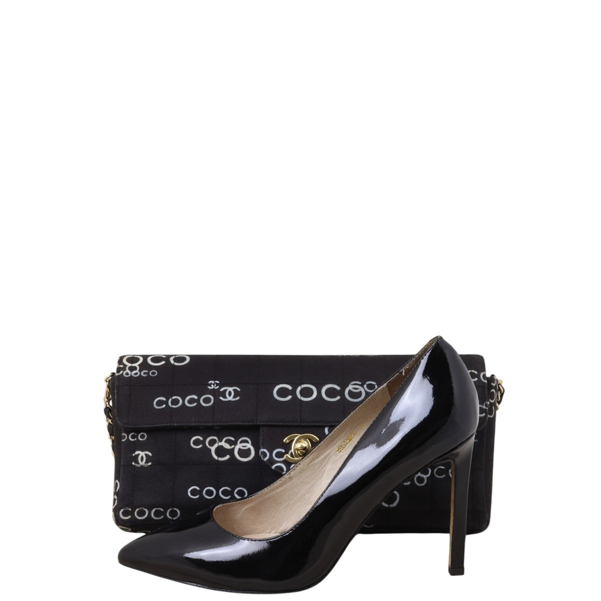 Chanel Coco Canvas East-West Chocolate Bar Flap Bag