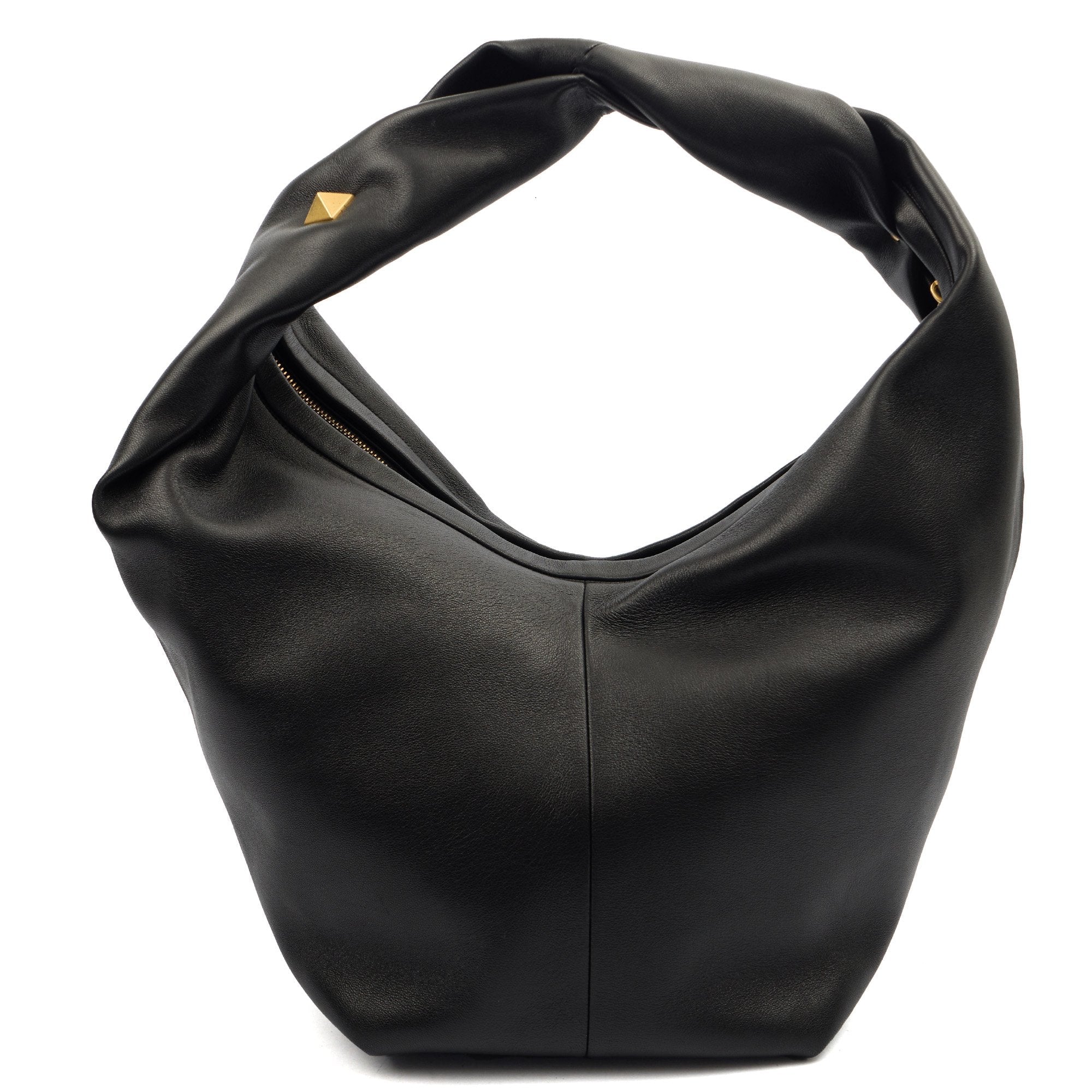 Valentino Tote Rockstud Hobo in Black, Calfskin