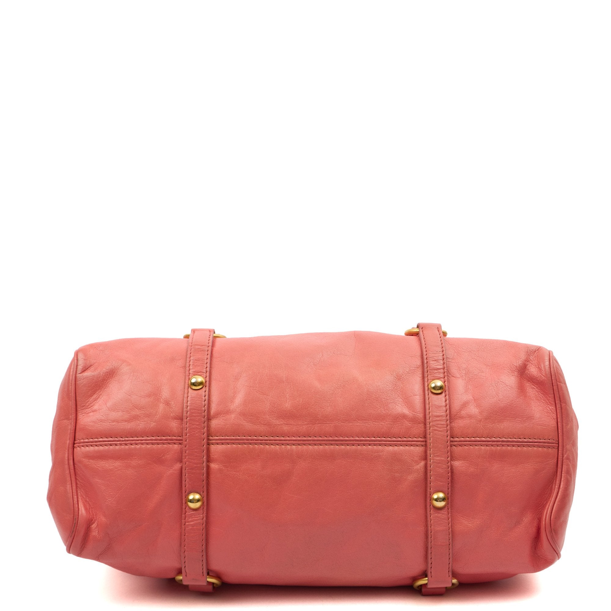 Miu Miu Shoulder Bag Vitello Lux Satchel in Pink, Leather