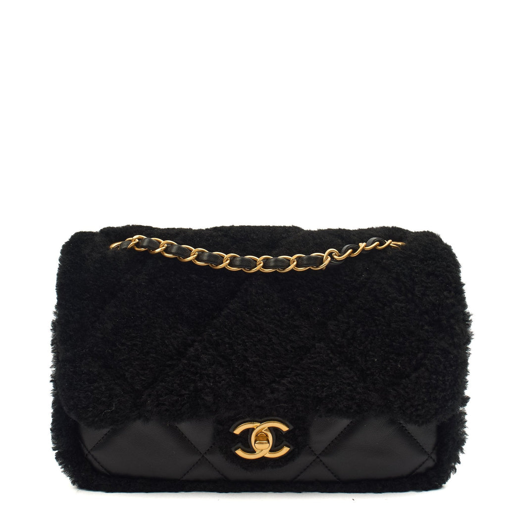 Chanel Shoulder Bag Flap Bag in Black, Canvas