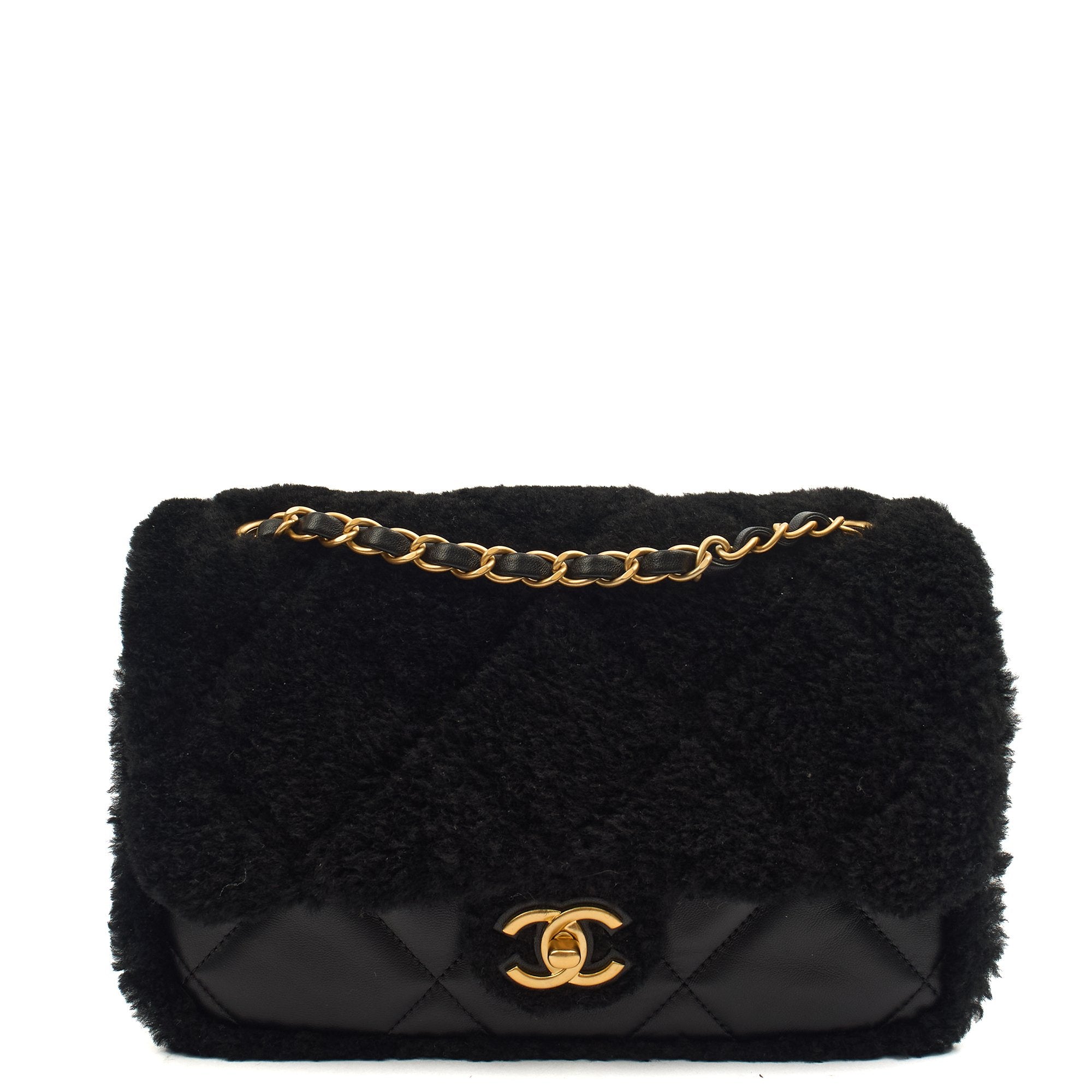 Chanel Shoulder Bag Flap Bag in Black, Canvas