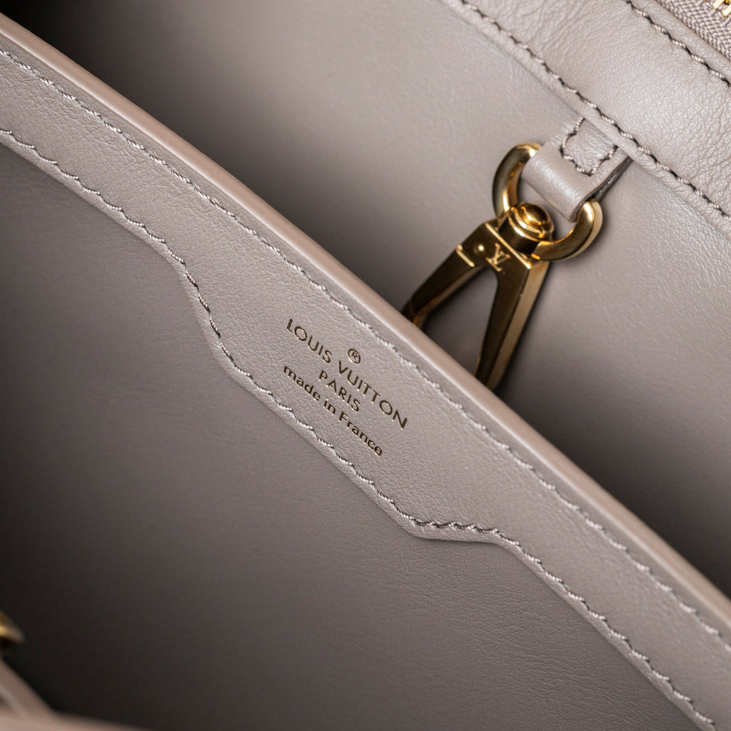 Louis Vuitton Since 1854 Embroidered Capucines BB Ecru/Taupe Calf Gold Hardware