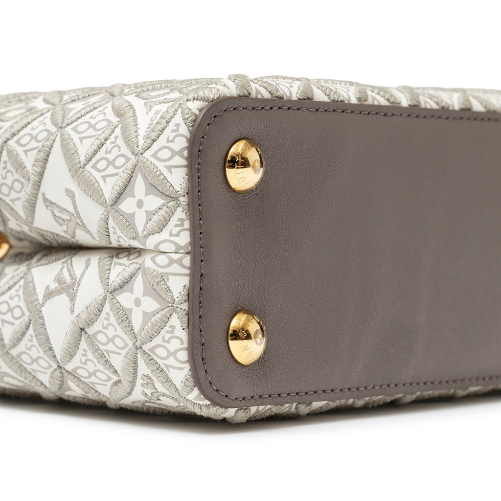 Louis Vuitton Since 1854 Embroidered Capucines BB Ecru/Taupe Calf Gold Hardware