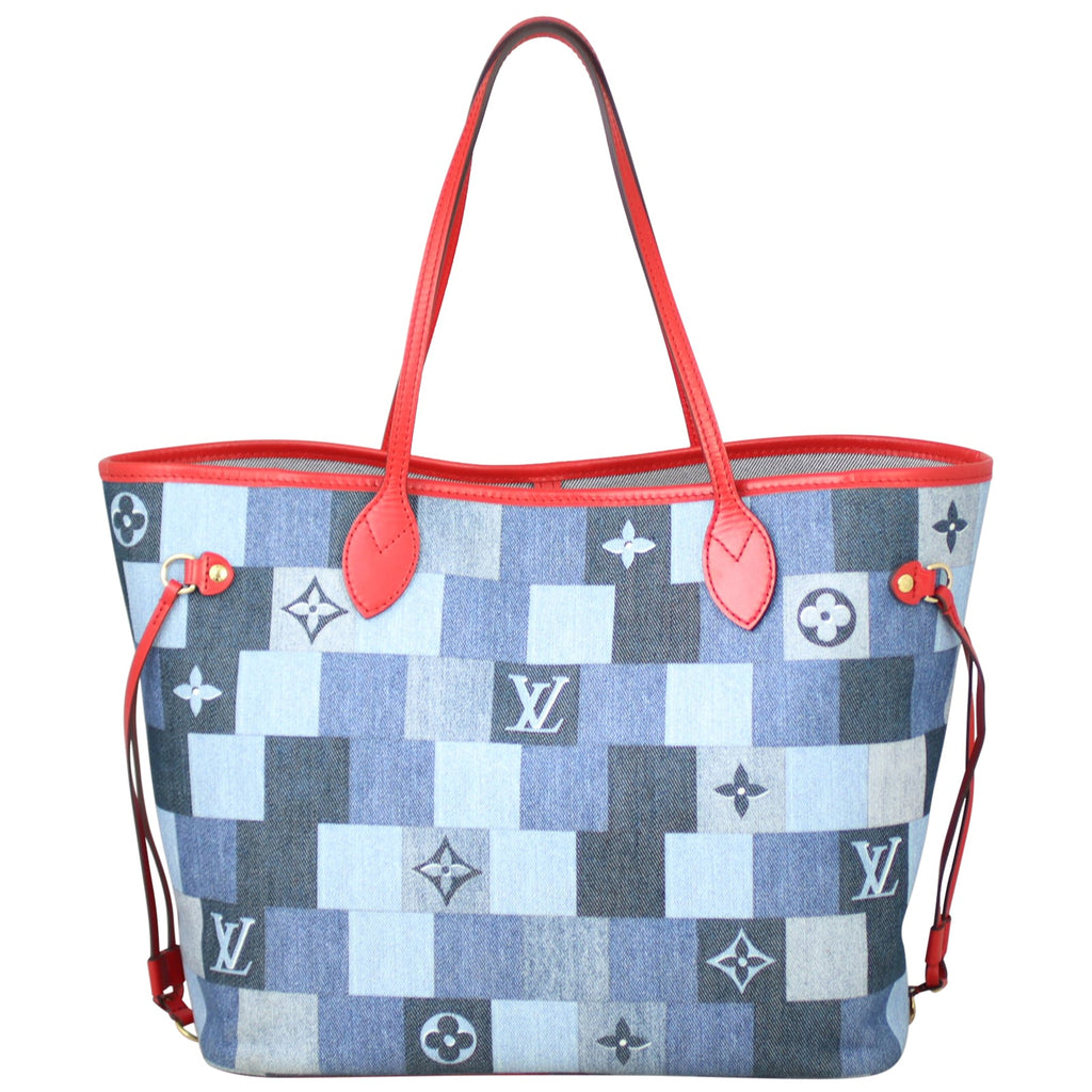 Louis Vuitton Neverfull MM Denim Rouge