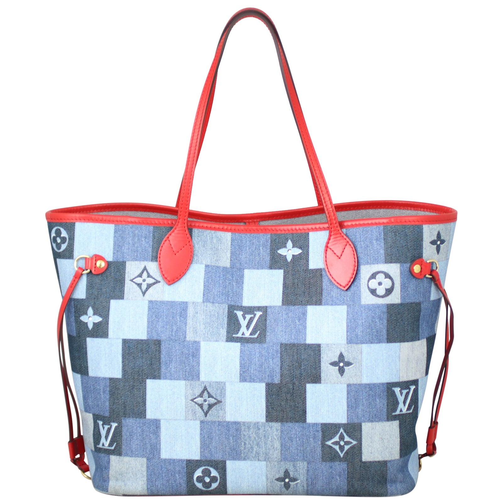 Louis Vuitton Neverfull MM Denim Rouge