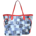 Louis Vuitton Neverfull MM Denim Rouge