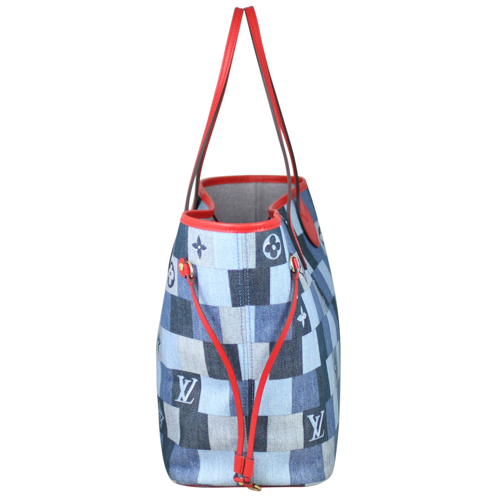Louis Vuitton Neverfull MM Denim Rouge