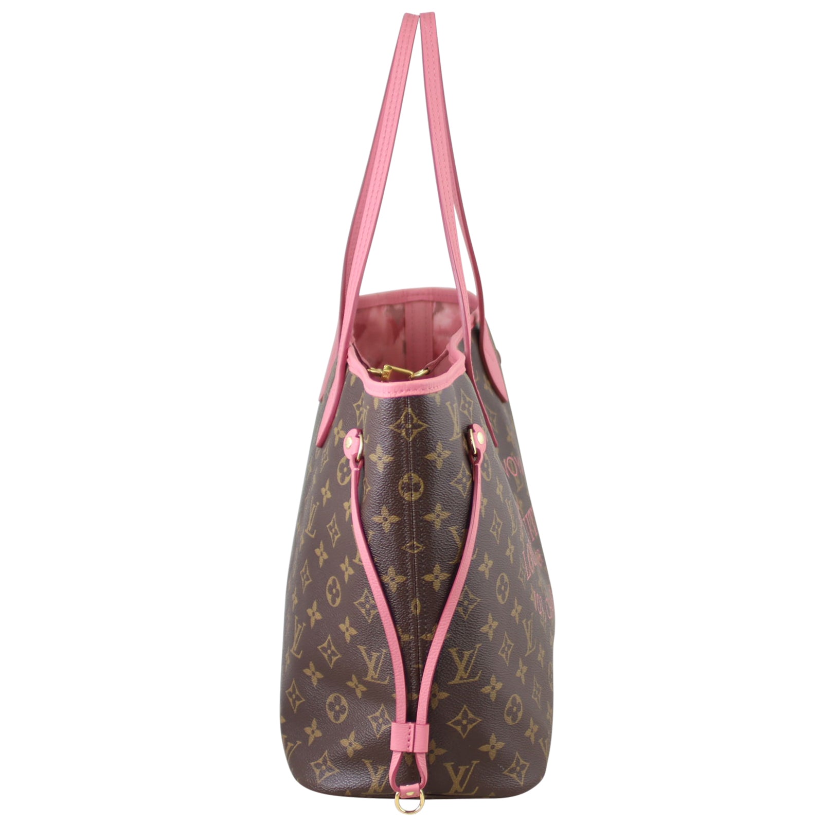 Louis Vuitton Neverfull MM Ikat Monogram Rose Velours