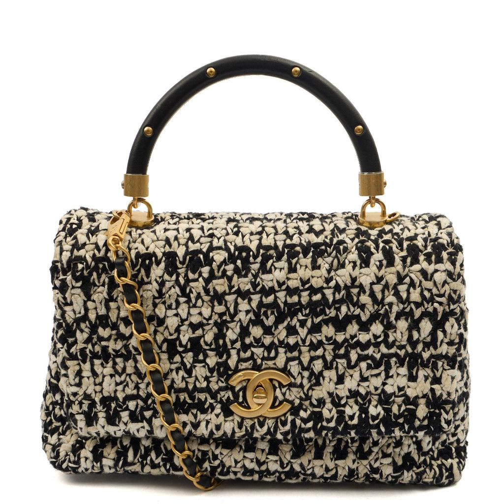 Chanel Top Handle Coco Top Handle in Black, Fabric