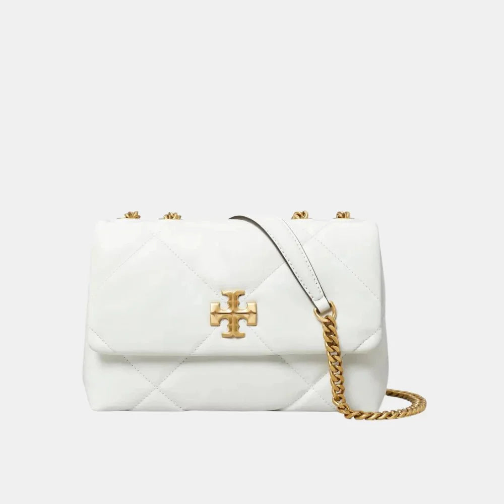 Tory Burch Kira Small Diamond Quilt Convertible Shoulder Bag (Blanc)