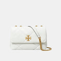 Tory Burch Kira Small Diamond Quilt Convertible Shoulder Bag (Blanc)