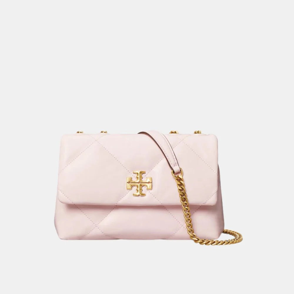 Tory Burch Kira Small Diamond Quilt Convertible Shoulder Bag (Rose Salt)