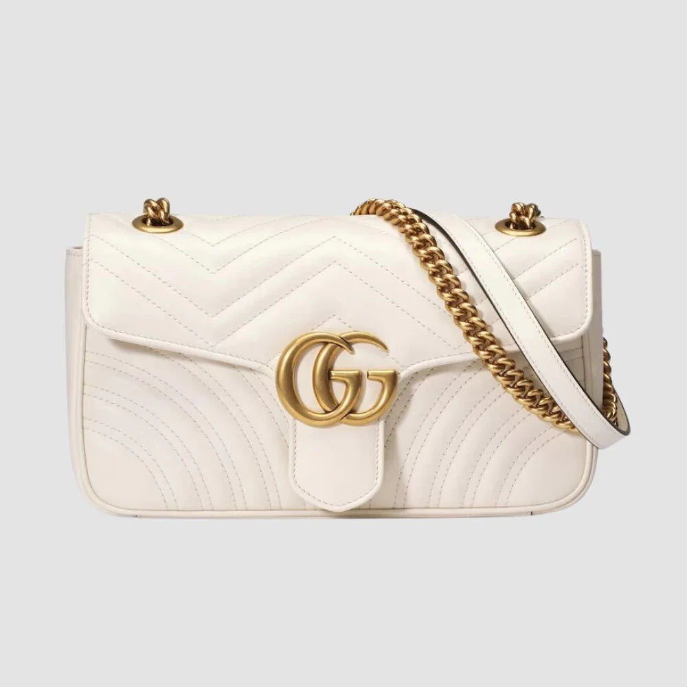 Gucci GG Marmont Small Shoulder Bag (White)