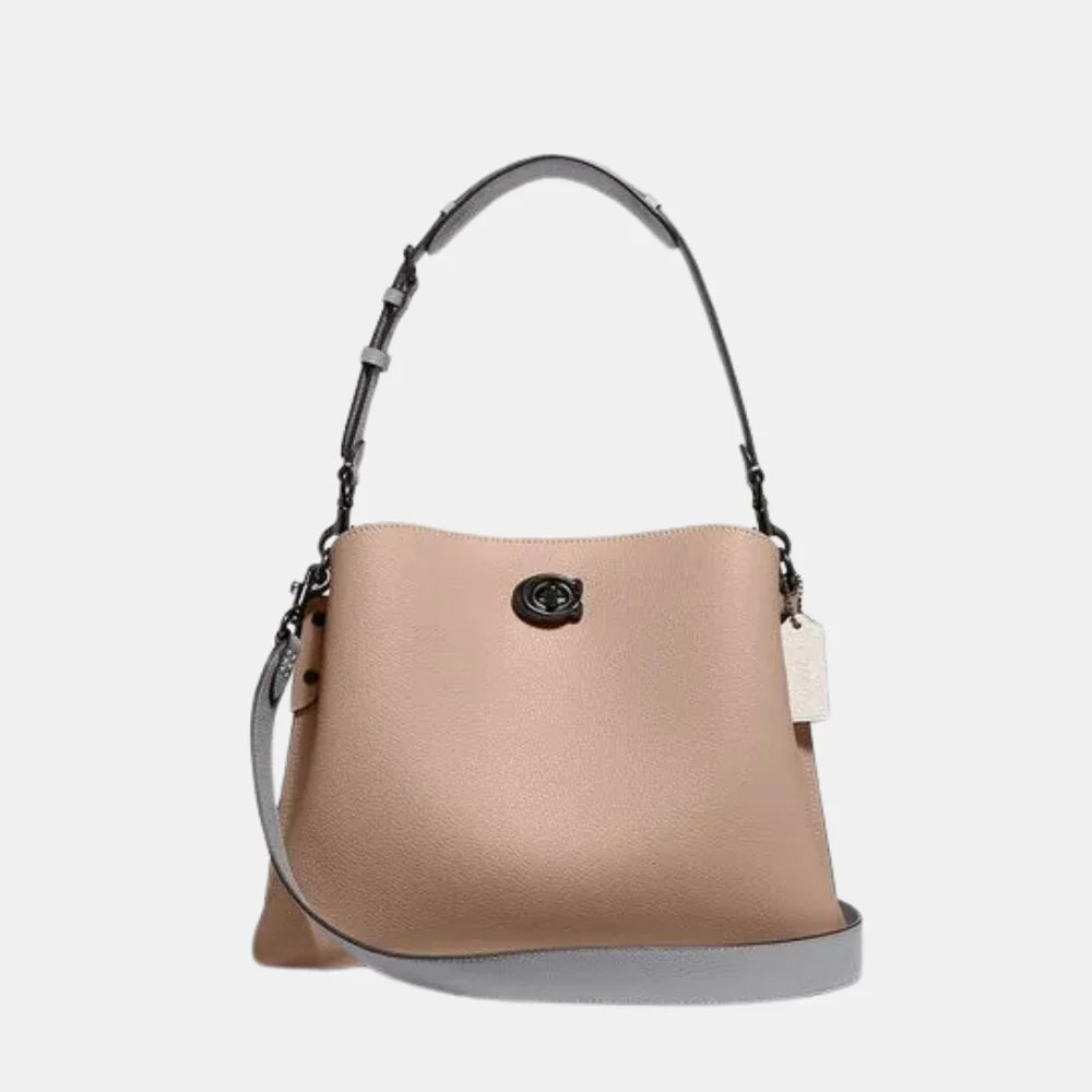 Coach Willow Shoulder Bag In Colorblock (Taupe Multi)