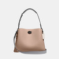 Coach Willow Shoulder Bag In Colorblock (Taupe Multi)