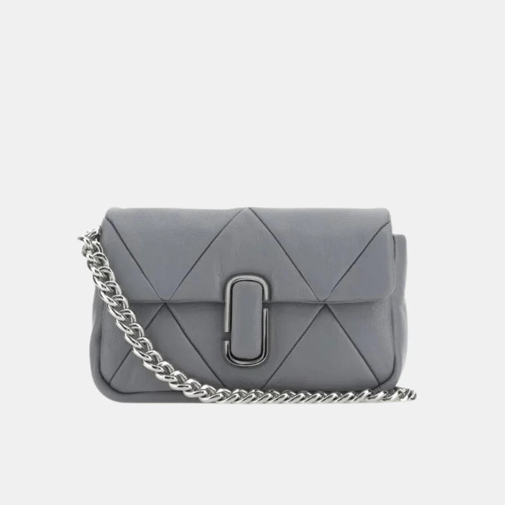 Marc Jacobs Puffy Diamond Quilted J Marc Shoulder Bag (Wolf Grey)