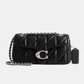 Coach Quilted Tabby Shoulder Bag (Black/Silver) - DIVA ONLINE STORE