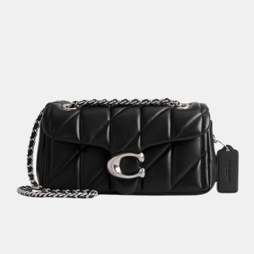Coach Quilted Tabby Shoulder Bag (Black/Silver) - DIVA ONLINE STORE