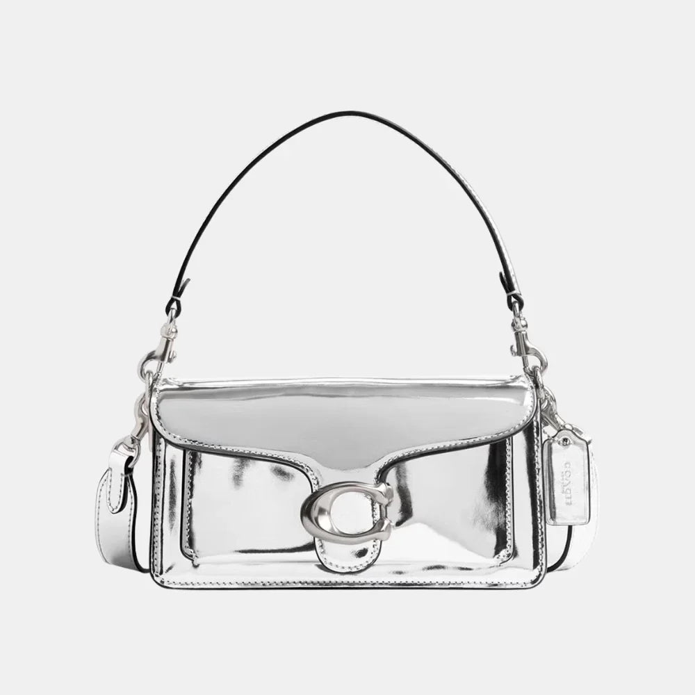Coach Tabby 20 Signature Metallic Leather Shoulder Bag
