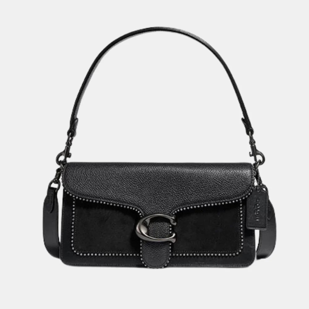 Coach Tabby 26 Mix Leather Shoulder Bag (Black)