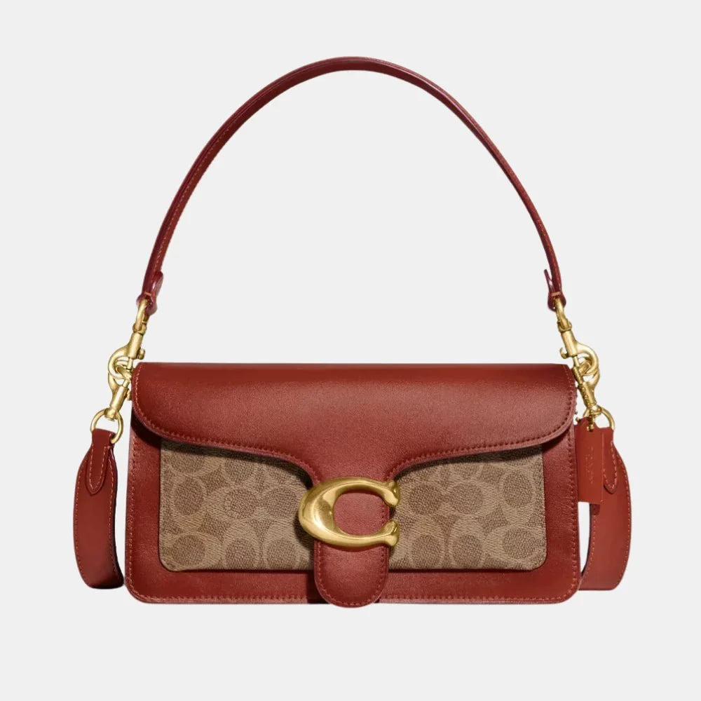 Coach Tabby 26 Shoulder Bag In Signature Canvas (Tan/Rust)