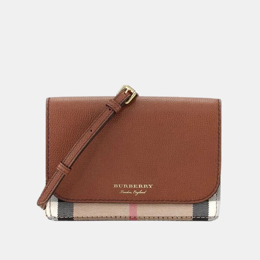 Burberry Hampshire House Check Crossbody Bag (Brown)