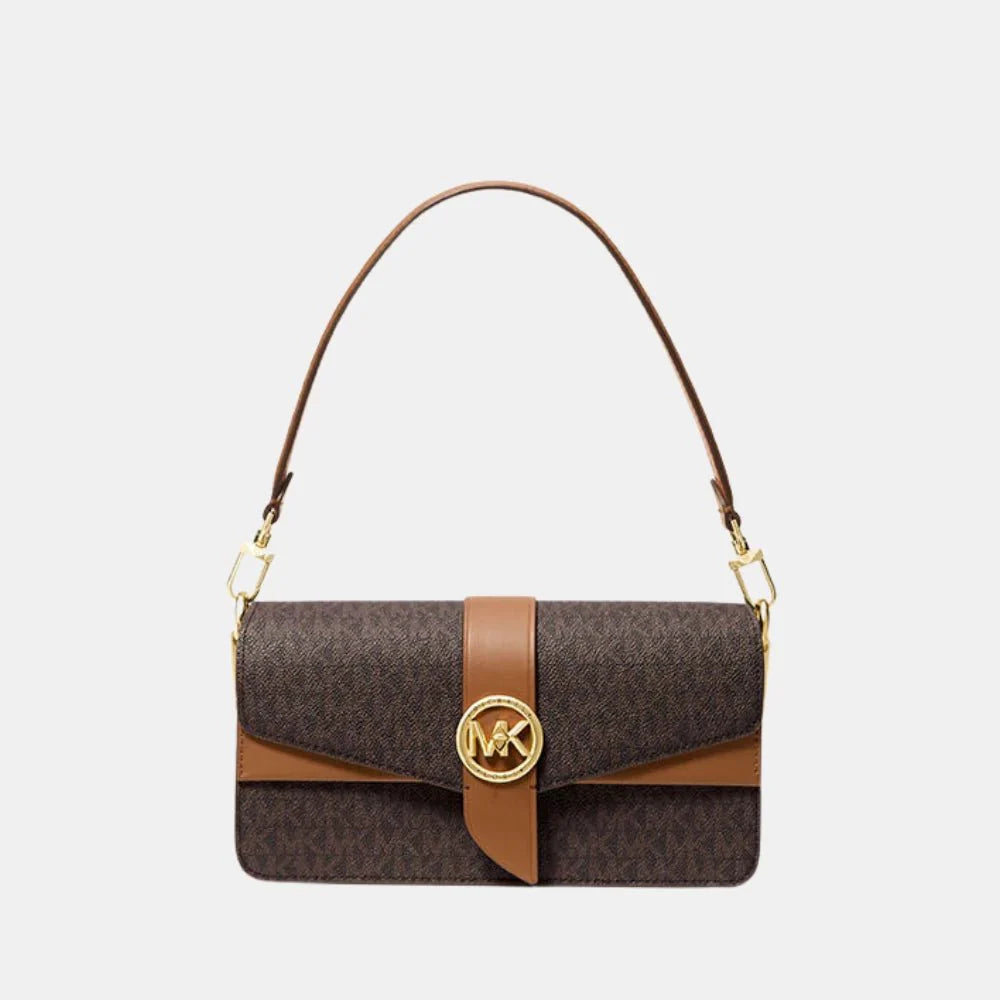 Michael Kors Greenwich Medium Shoulder Bag (Brown/Acorn)