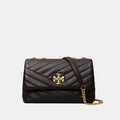 Tory Burch Kira Chevron Small Convertible Handbag (Black)