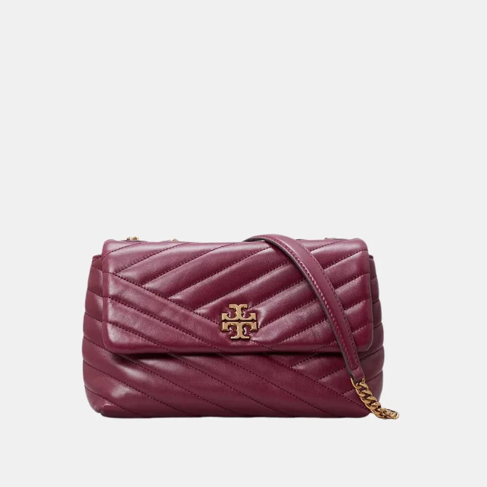 Tory Burch Kira Chevron Small Convertible Handbag (Imperial Garnet)