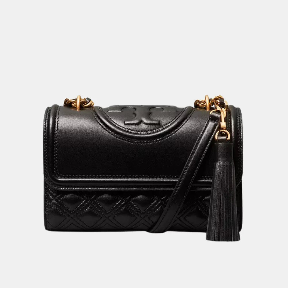 Tory Burch Small Fleming Convertible Shoulder Bag (Black)