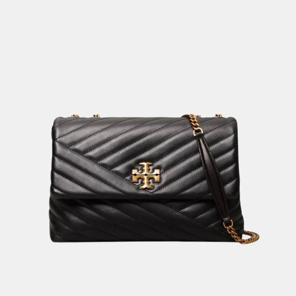 Tory Burch Kira Chevron Convertible Shoulder Bag (Black)