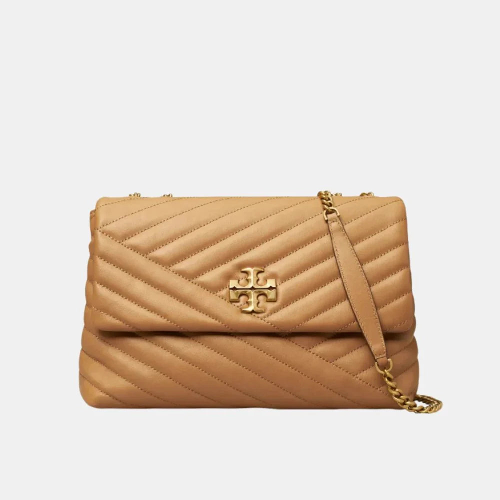 Tory Burch Kira Chevron Convertible Shoulder Bag (Dusty Almond)