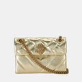 Kurt Geiger Large Leather Kensington Shoulder Bag (Gold)