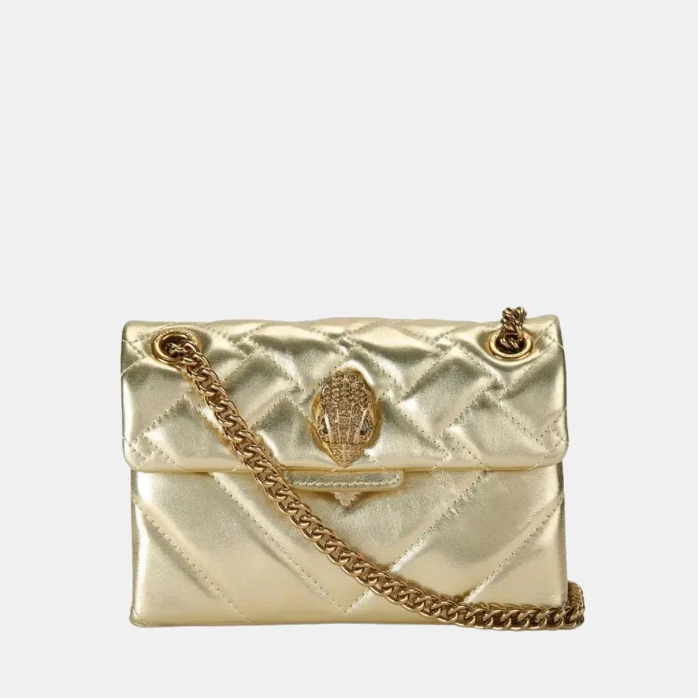 Kurt Geiger Large Leather Kensington Shoulder Bag (Gold)