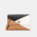Tory Burch Kira Chevron Shoulder Bag (Black/Ivory/Tiramisu)