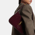 Saint Laurent Le 5 à 7 Shoulder Bag in Patent Leather (Red Wine)