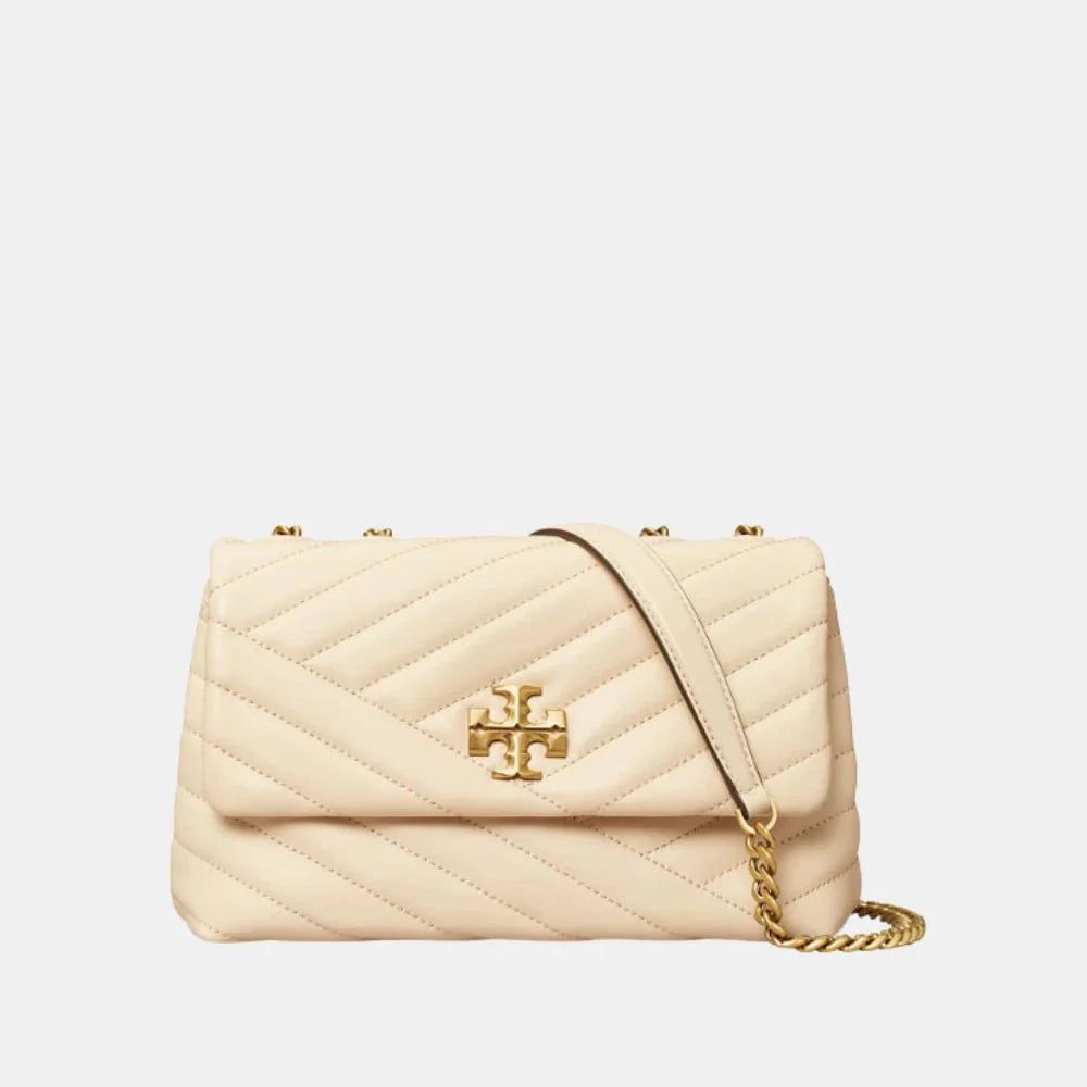 Tory Burch Kira Chevron Small Convertible Handbag (New Cream)