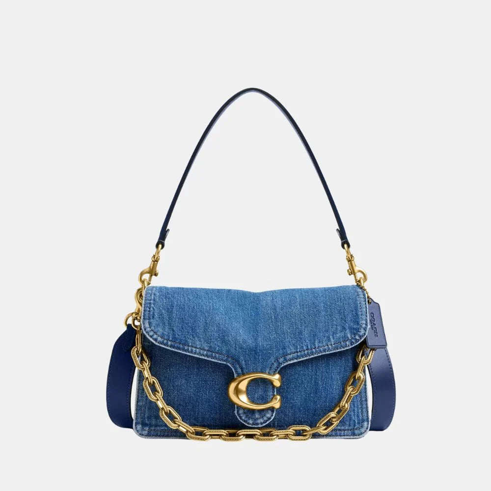 Coach Chain Tabby Shoulder Bag (Denim/Deep Blue)