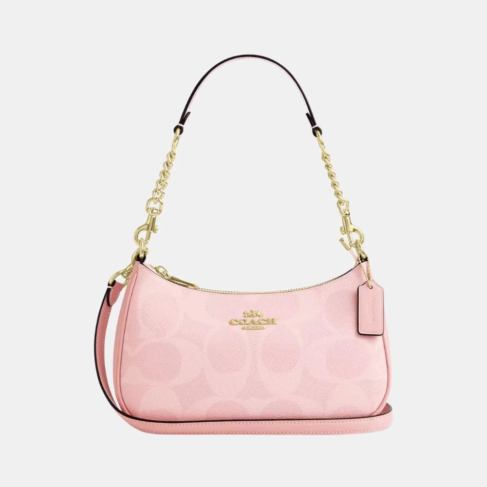 Coach Teri Shoulder Bag In Signature Canvas (Powder Pink)
