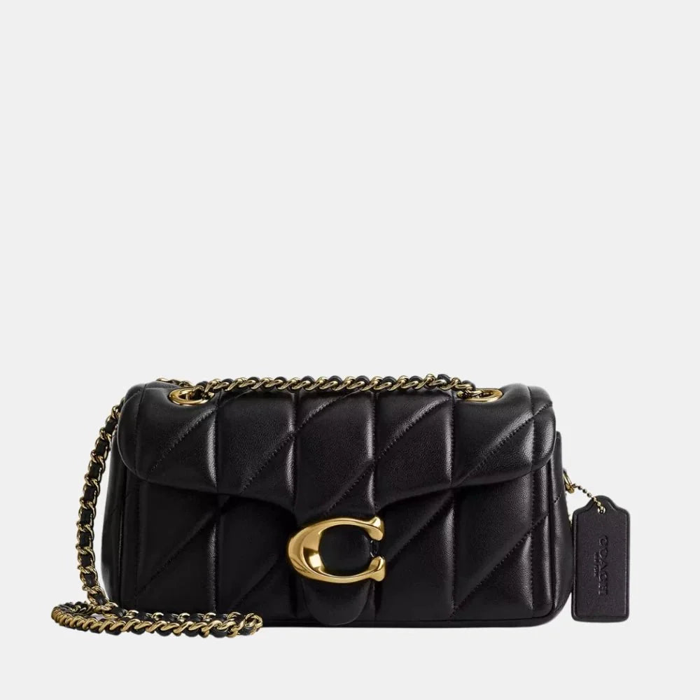 Coach Quilted Tabby Shoulder Bag (Black/Gold) - DIVA ONLINE STORE