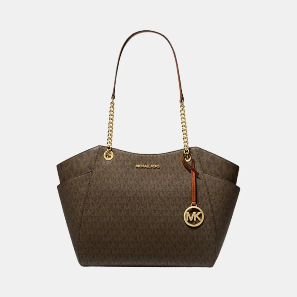 Michael Kors Jet Set Large Logo-Print Canvas Shoulder Bag