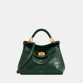 JW Pei Lucia Classic Top Handbag (Green Croc)