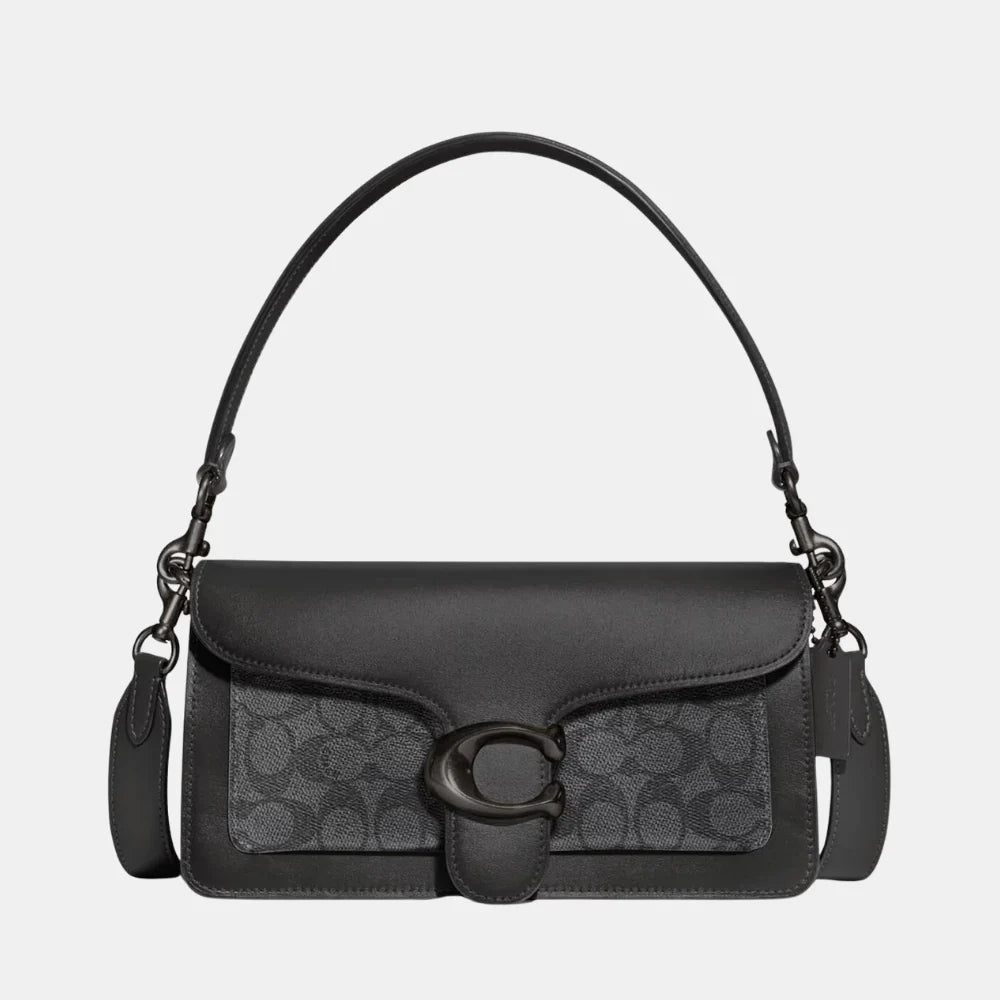 Coach Tabby 26 Shoulder Bag In Signature Canvas (Graphite/Black)