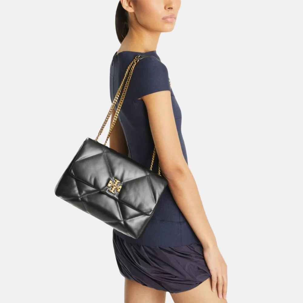 Tory Burch Kira Small Diamond Quilt Convertible Shoulder Bag (Black)