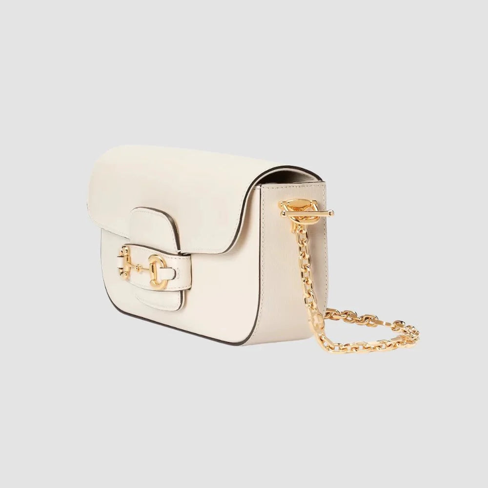 Gucci Horsebit 1955 Small Shoulder Bag (White)