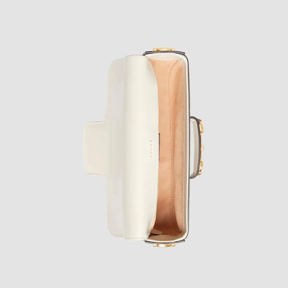 Gucci Horsebit 1955 Small Shoulder Bag (White)